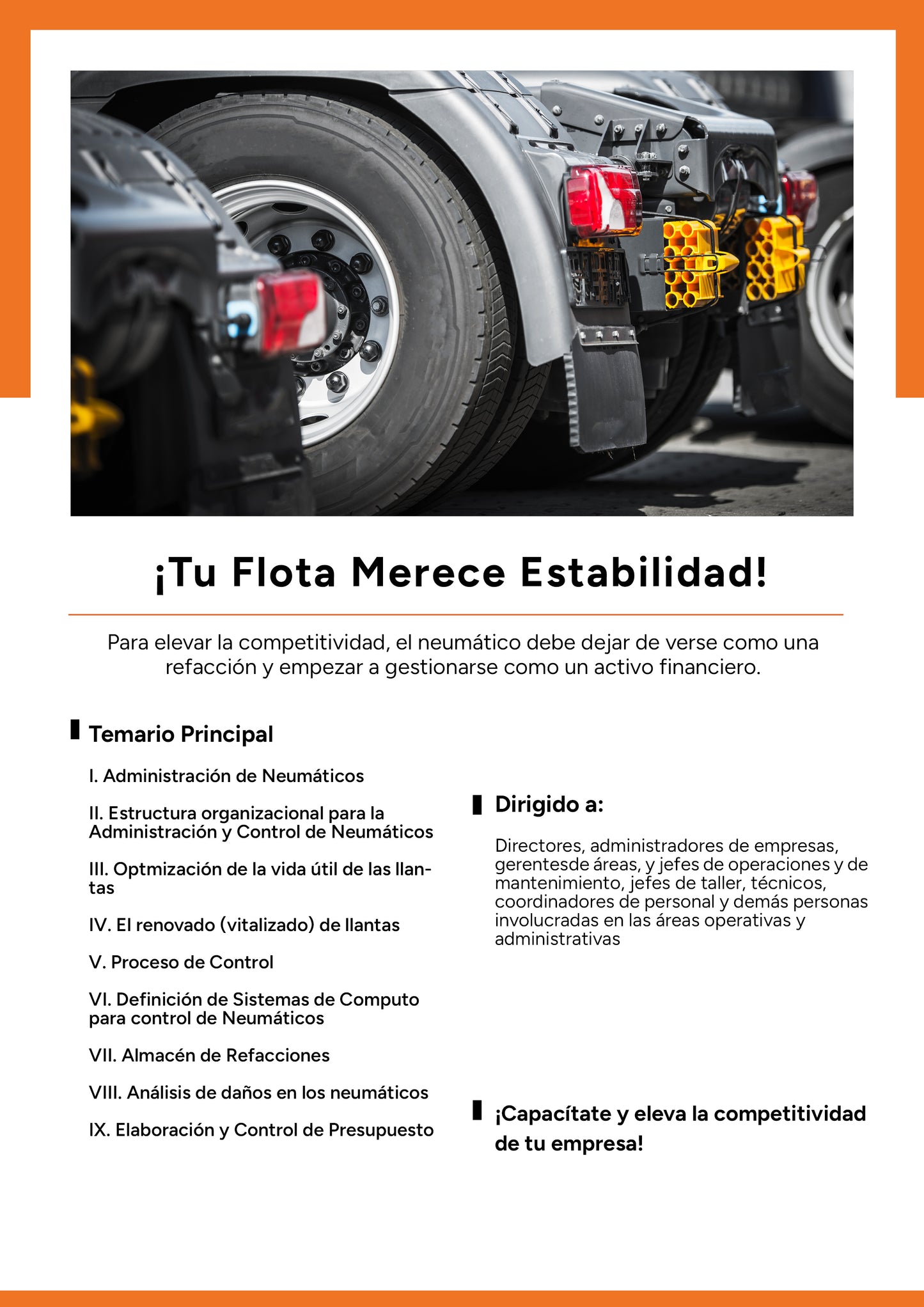 Control del costo de llantas para elevar la competitividad de la empresa transportista