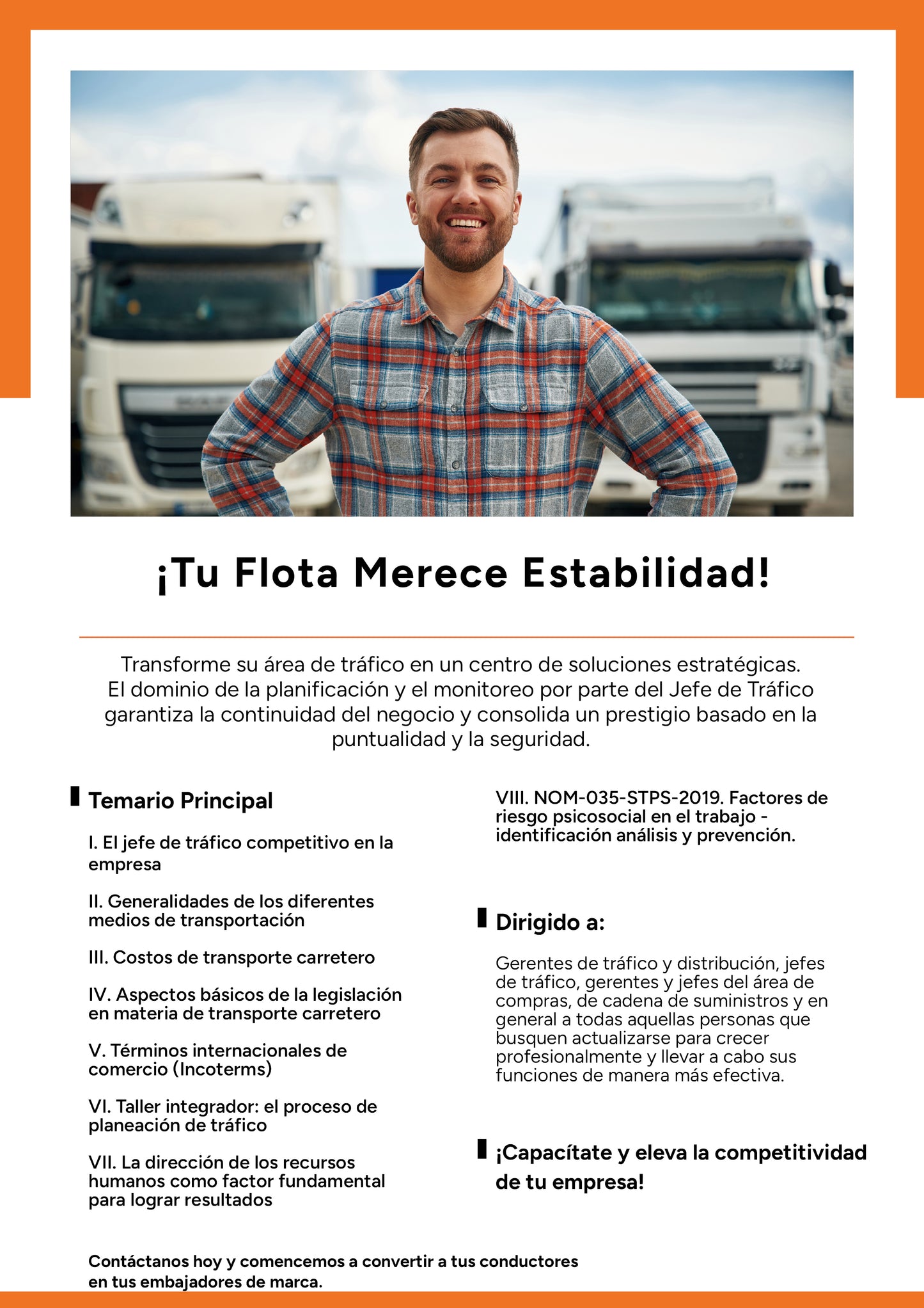 La función del jefe de tráfico y la competitividad de la empresa transportista