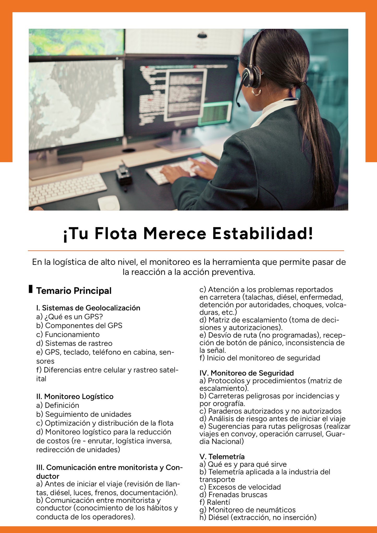 Monitoreo efectivo de unidades para elevar la competitividad de la empresa transportista