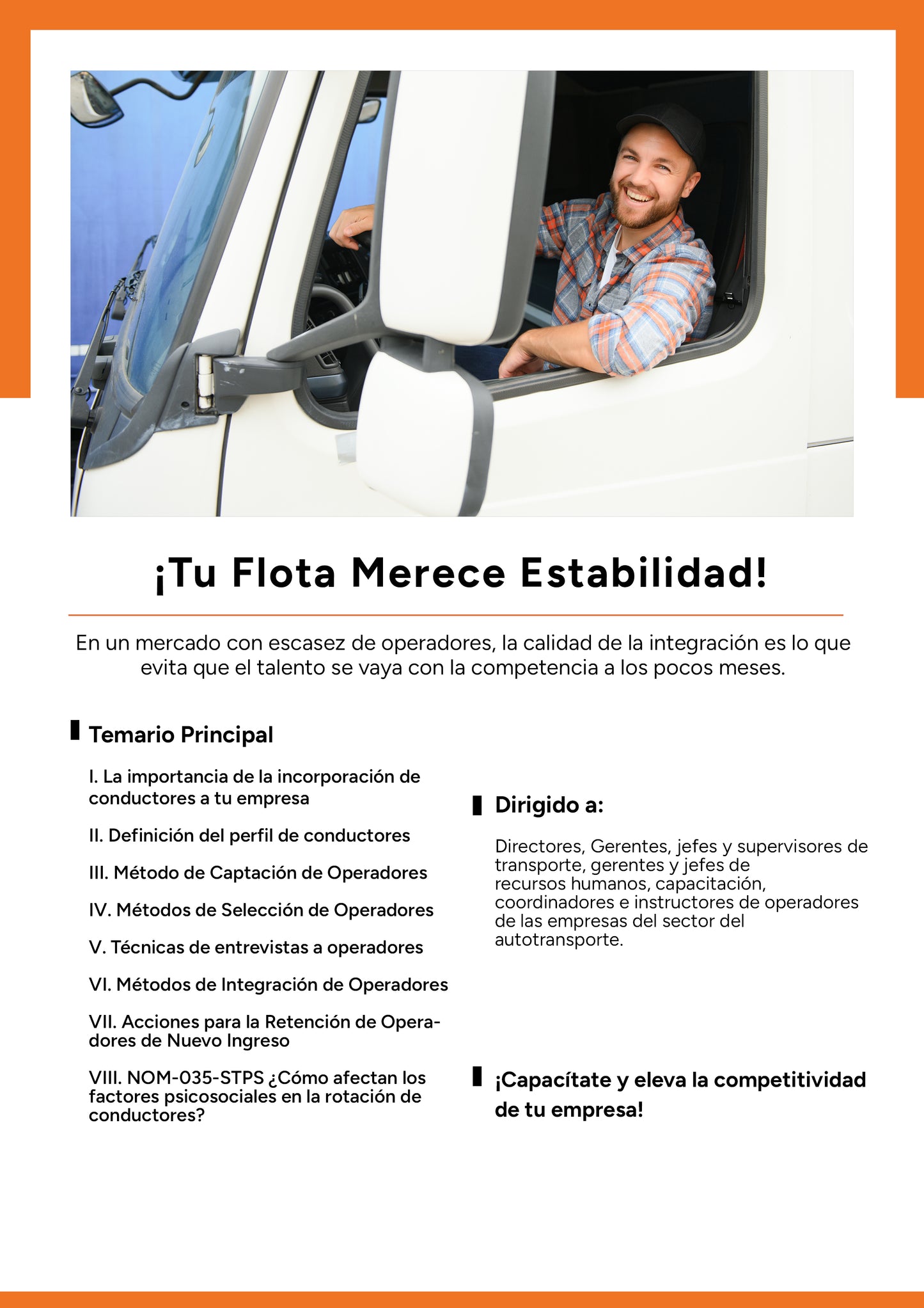 Selección e integración de conductores del autotransporte para lograr mayor permanencia y elevar la competitividad