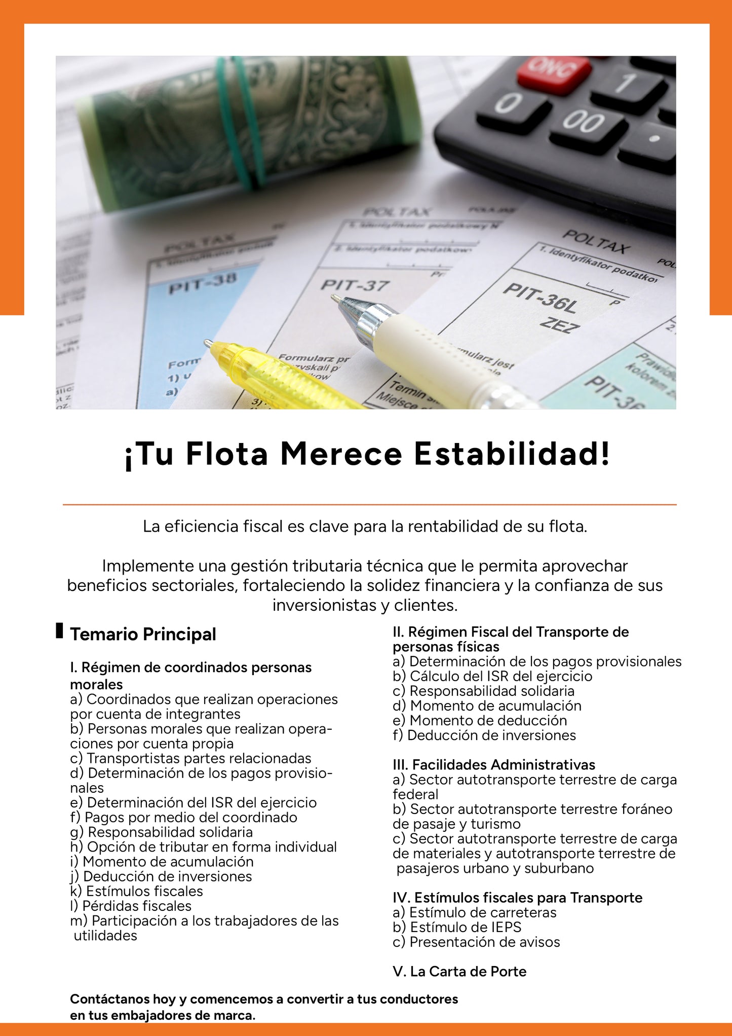 Análisis del régimen fiscal de las empresas transportistas