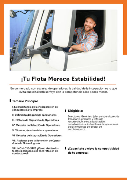 Selección e integración de conductores del autotransporte para lograr mayor permanencia y elevar la competitividad